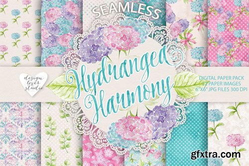 Hydrangea digital paper pack Hydrangea digital paper pack