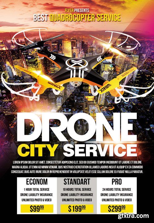 Drone Service - Premium A5 Flyer Template