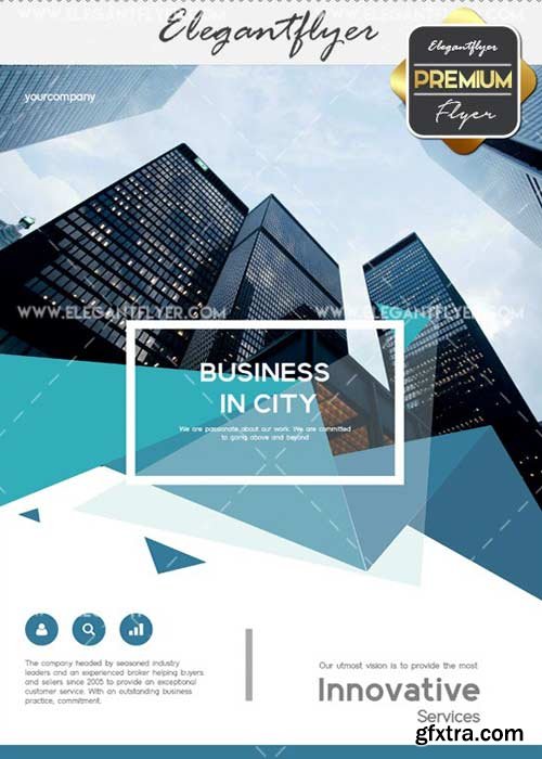 Business in city V2 Flyer PSD Template + Facebook Cover
