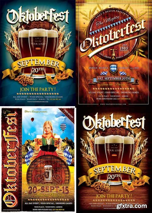 Oktoberfest Party 3in1 V1 Flyer Template