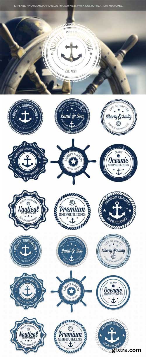 Superpremium badges bundle - Nautical set 1