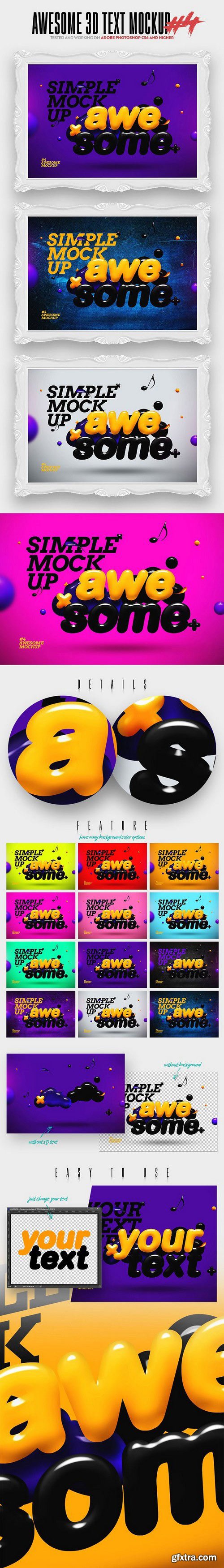 CM - Awesome 3D Text Mockup Bundle 1472462 CM - Awesome 3D Text Mockup Bundle 1472462
