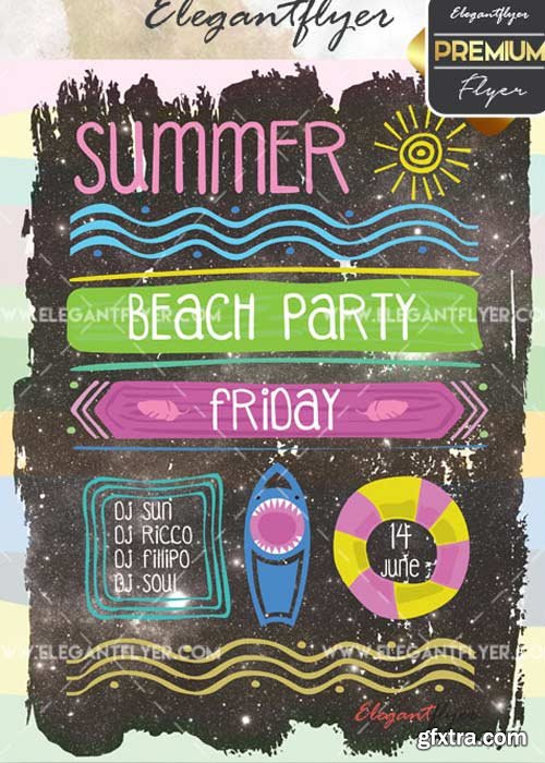 Summer Beach Party V29 Flyer PSD Template + Facebook Cover