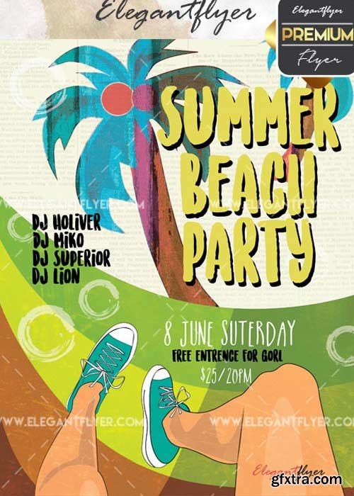 Summer Beach Party V32 Flyer PSD Template + Facebook Cover