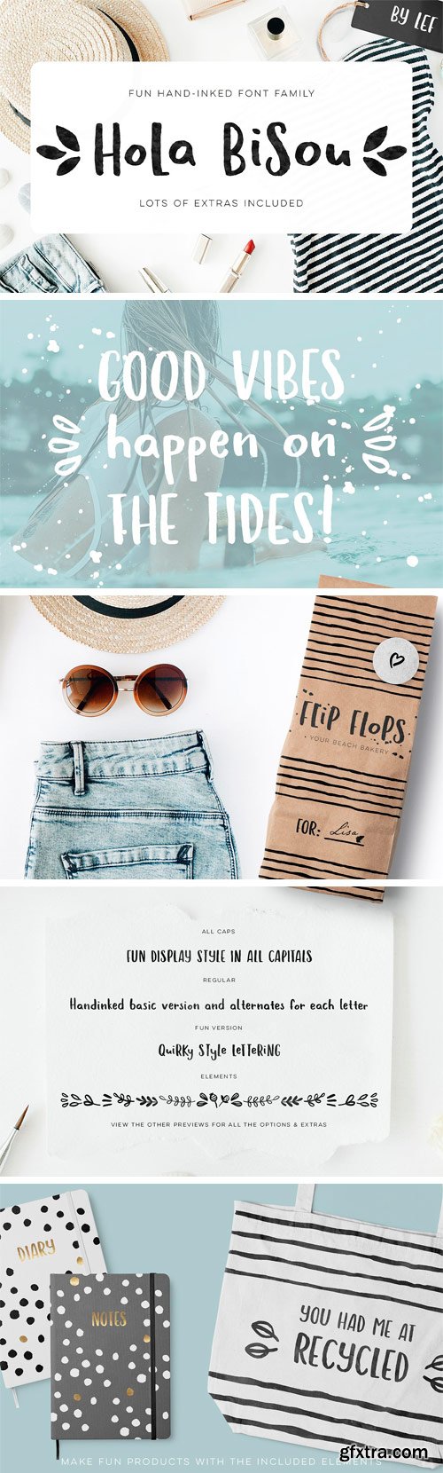 CM 1524404 - Hola Bisou Font - Fun Cute &amp; Inky