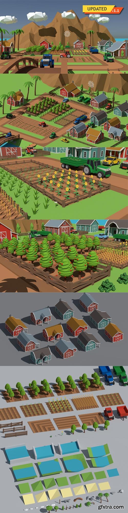 SimplePoly Farm - Low Poly Assets VR / AR / low-poly 3D model