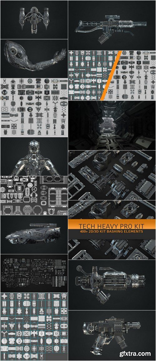 Tech heavy Pro Kit (400+ 2d/3d Elements)
