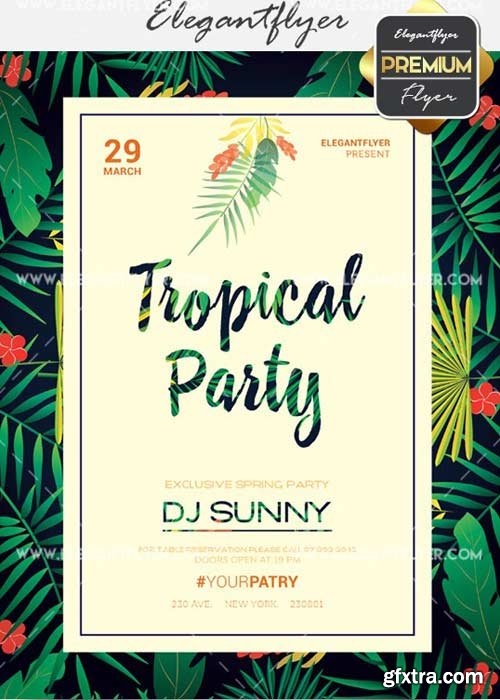 Tropical Party V29 Flyer PSD Template + Facebook Cover