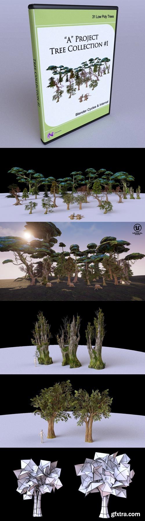 Low Poly Tree Collection VR / AR / low-poly 3D model