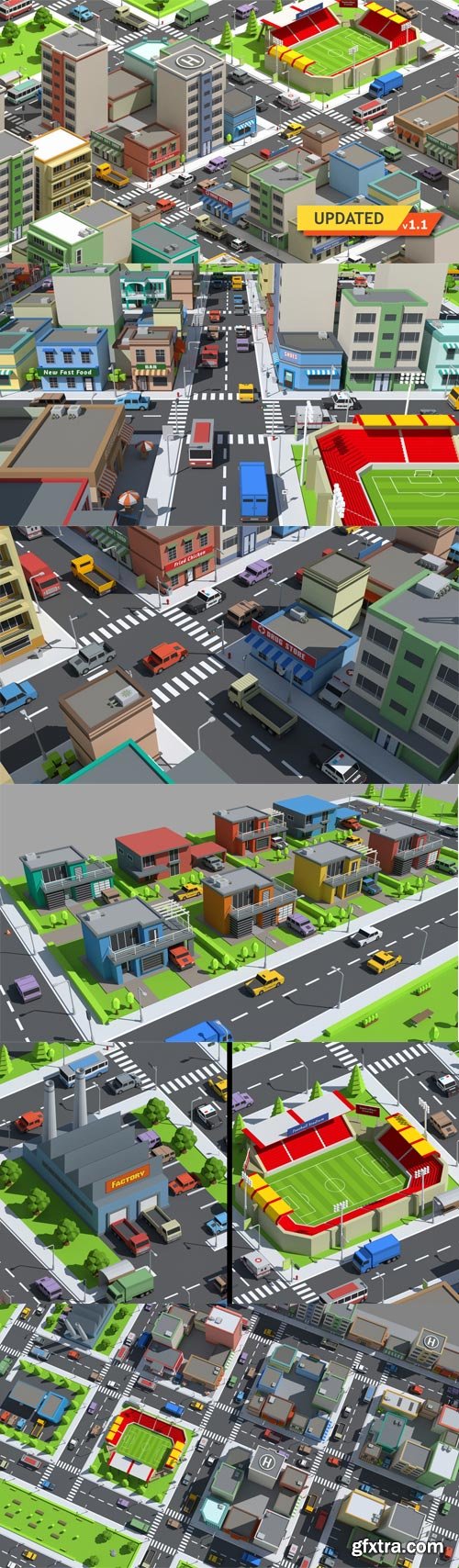 SimplePoly City - Low Poly Assets VR / AR / low-poly 3D model