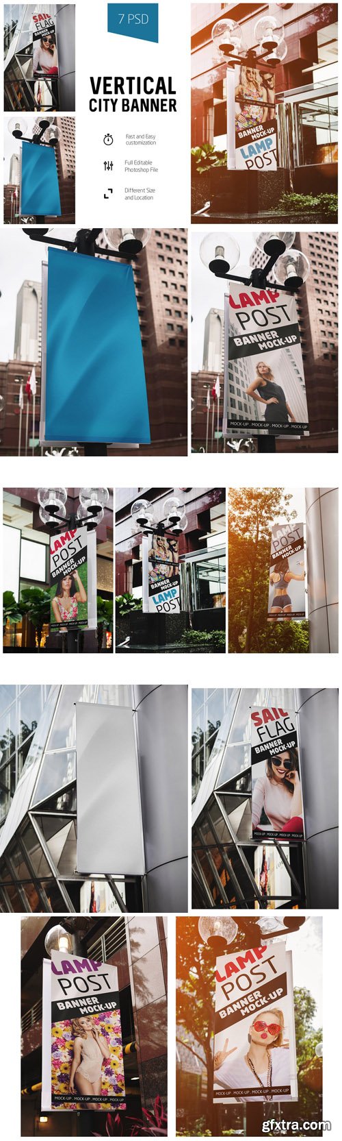 Vertical City Banner Mock-Up Vertical City Banner Mock-Up