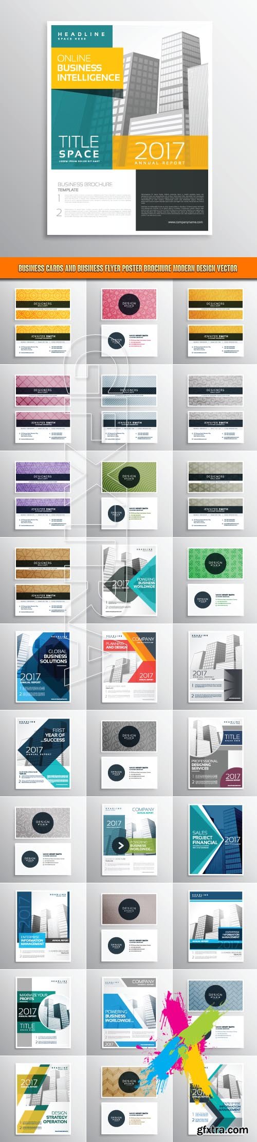 Business cards and business flyer poster brochure modern design vector