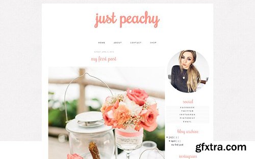 Just Peachy Blogger Template - CM 431831