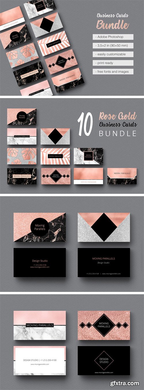CM 1559268 - Rose Gold Business Cards Bundle