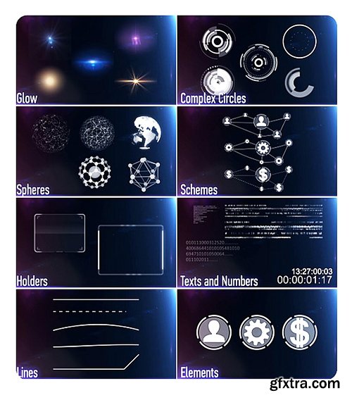 Videohive 149 HUD Elements Pack for Touch Screen V3 10982941