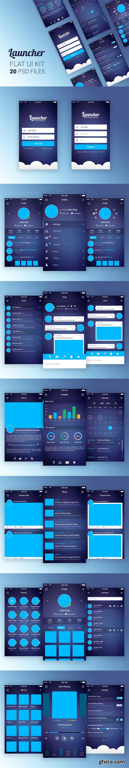 Launcher Flat UI Kit Launcher Flat UI Kit