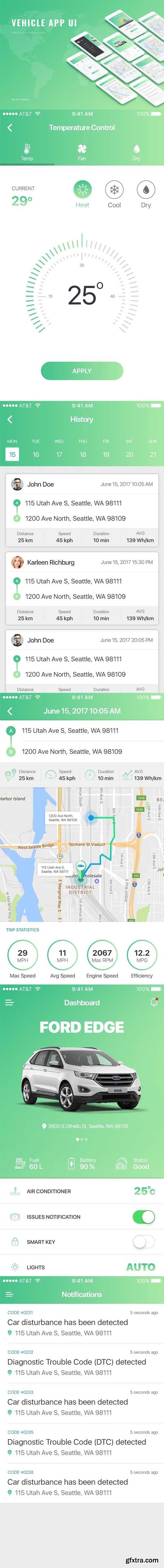 Vehicle App UI concept Vehicle App UI concept