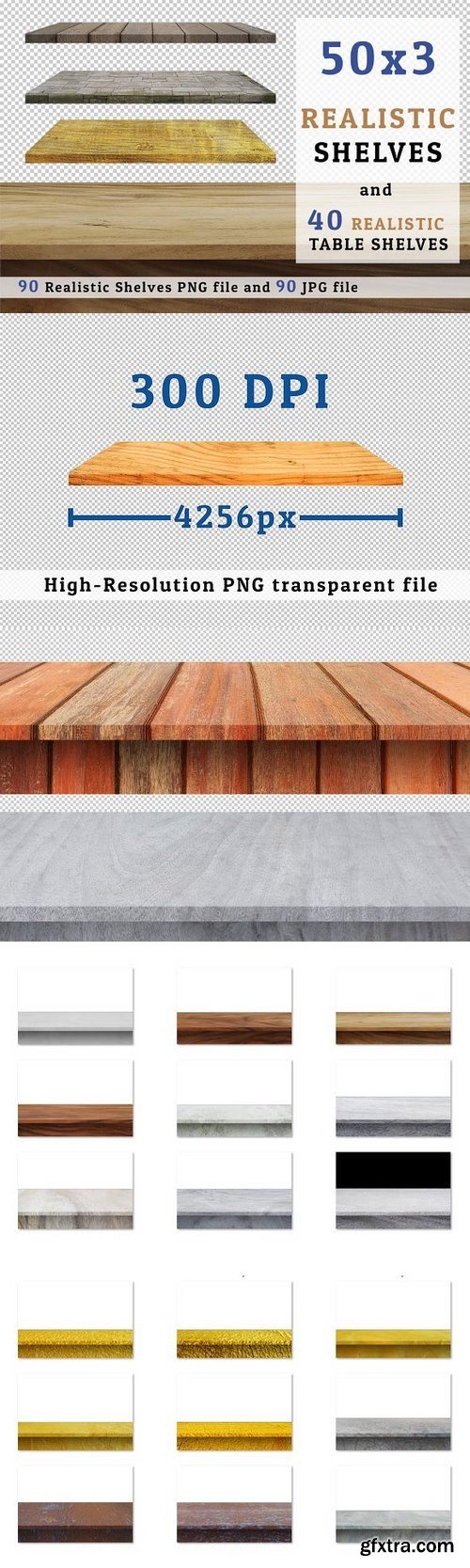 CM - 90 Realistic Shelves &amp; Table Set 4 1283951