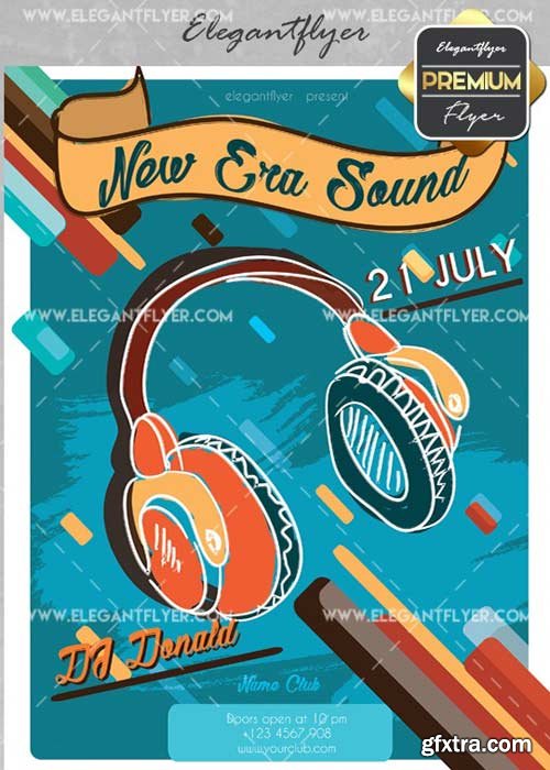 New Era Sound V2 Flyer PSD Template + Facebook Cover