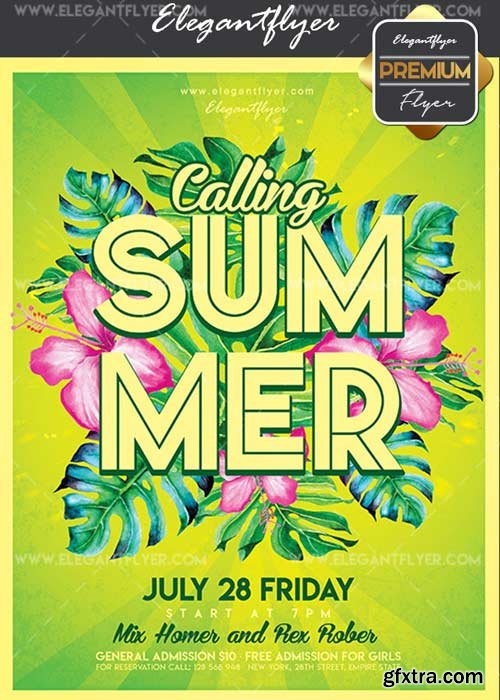 Summer Calling V15 Flyer PSD Template + Facebook Cover