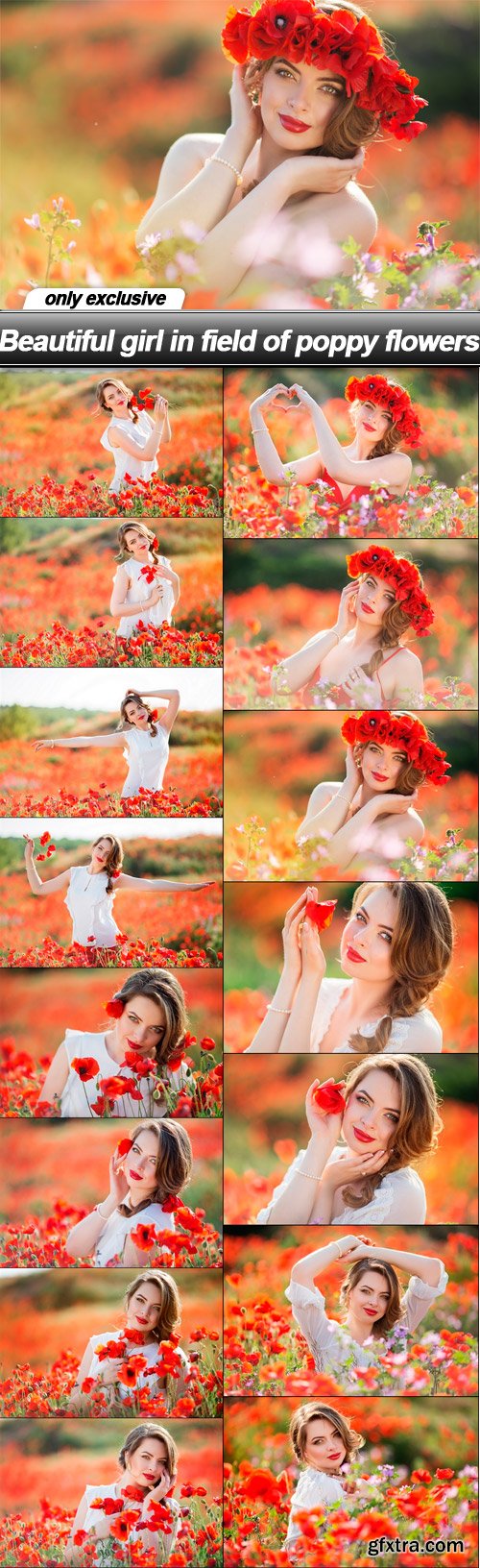 Beautiful girl in field of poppy flowers - 15 UHQ JPEG
