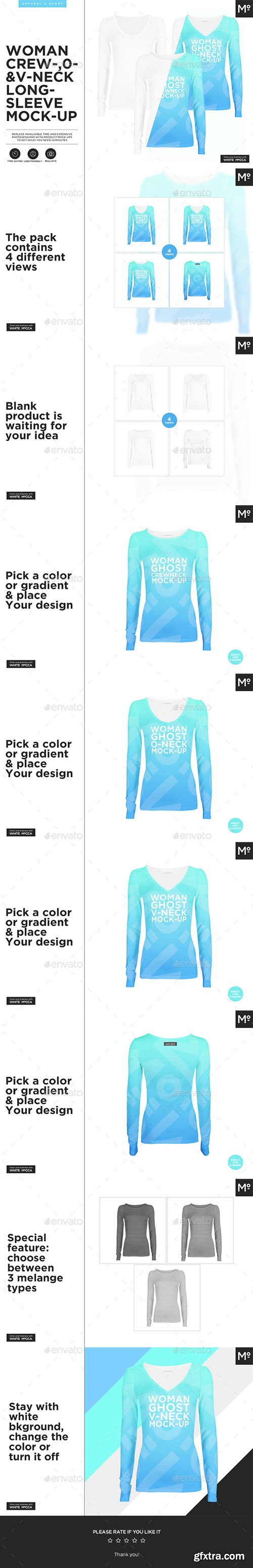 GR - Woman Crew- O- V-neck Longsleeve Ghost Mockup 20203174 GR - Woman Crew- O- V-neck Longsleeve Ghost Mockup 20203174