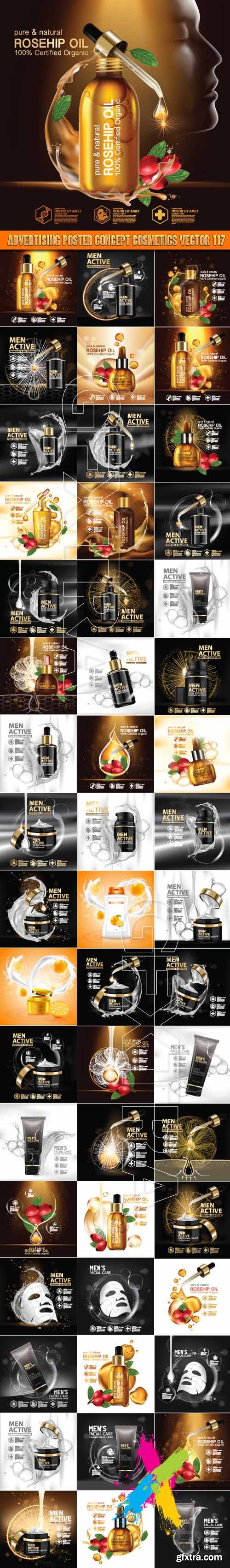 Advertising Poster Concept Cosmetics vector 117