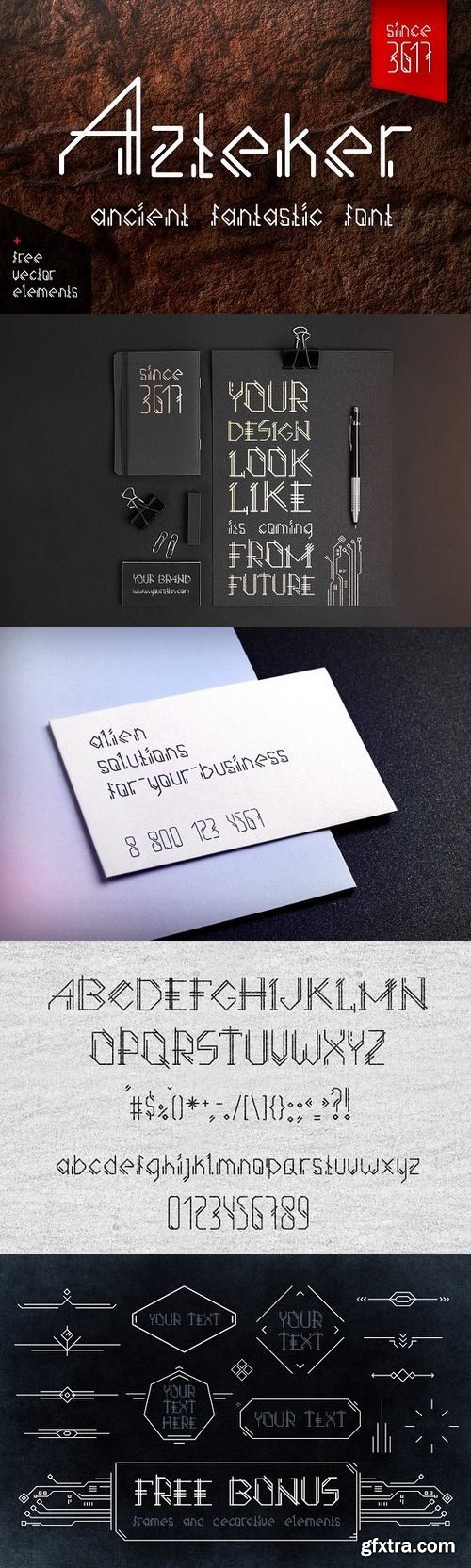 Thehungryjpeg - Azteker - ancient fantastic font 77586