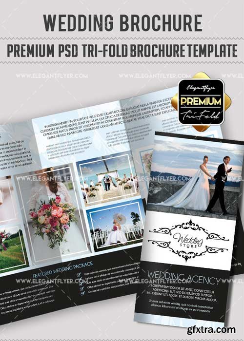 Wedding V36 Premium Tri-Fold PSD Brochure Template