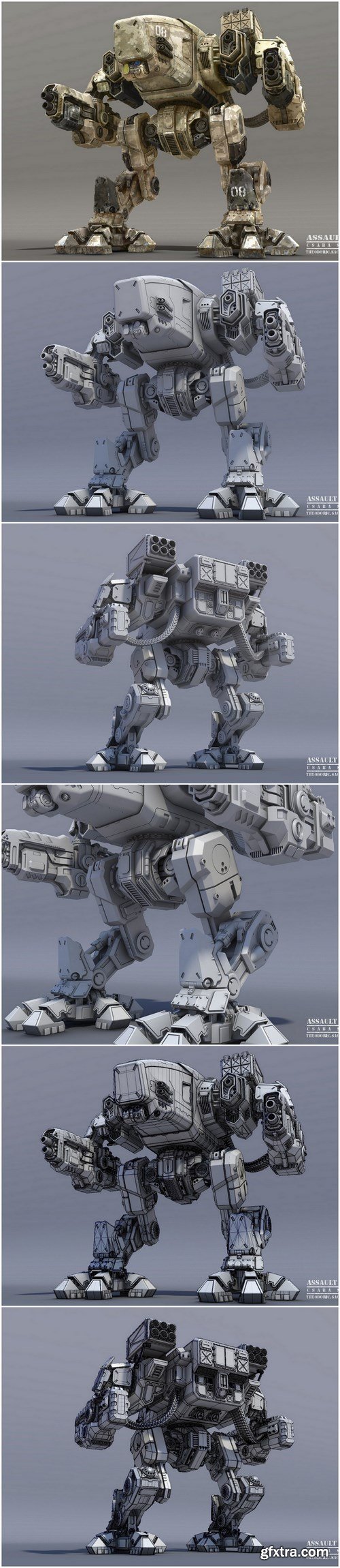 Assault Mech High Poly 3D Model