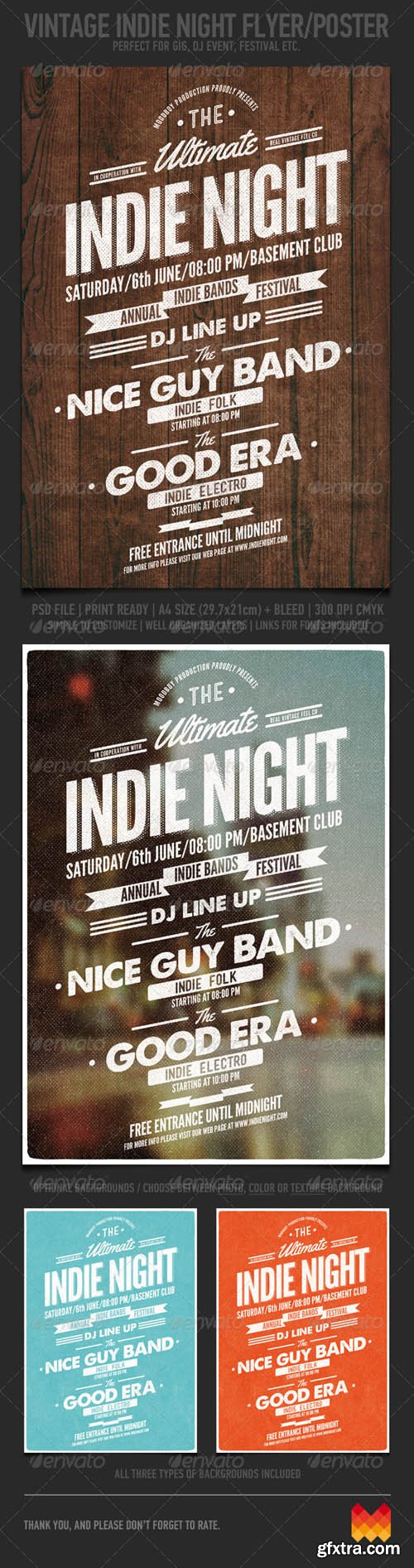 GR - Vintage Indie Night Flyer/Poster 7402686