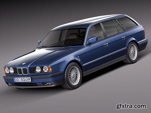 BMW 5-Series E34 Touring 1991 3d Model