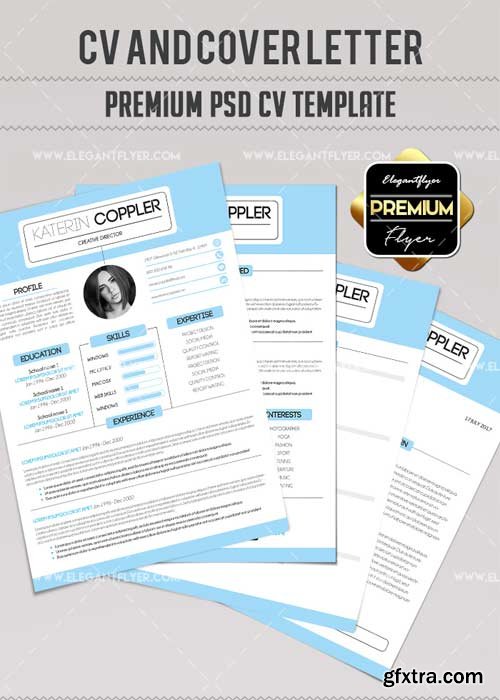CV V41 Premium CV and Cover Letter PSD Template