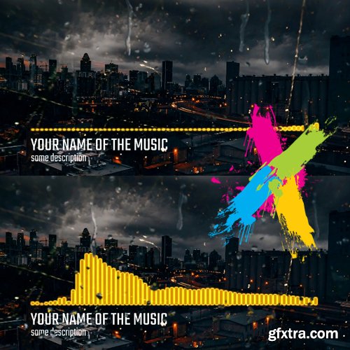 Rain Neon Music Vizualizer - After Effects