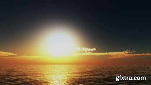 Golden Sunset Over Sea Golden Sunset Over Sea