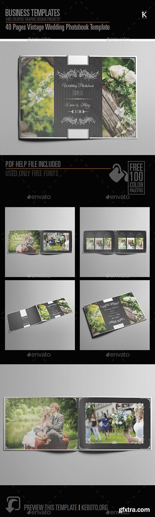 Graphicriver 40 Pages Vintage Wedding Photobook Template 8608300