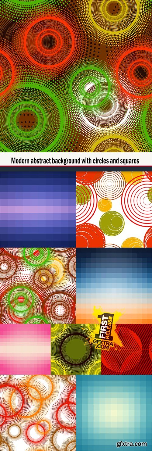 Modern abstract background with circles and squares