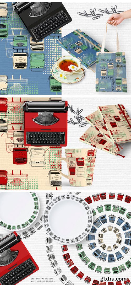 CM 1625641 - Vintage Typewriter Set