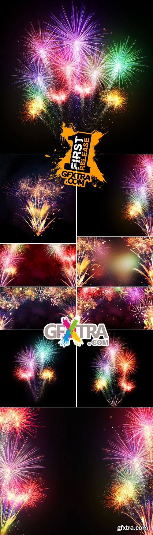 Stock Photo - Fireworks Backgrounds 2
