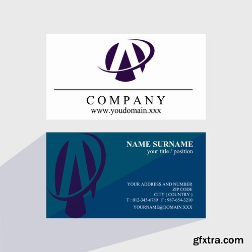 Business card with logo company visiting card invitation flyer 2-20 EPS