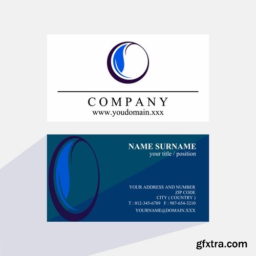 Business card with logo company visiting card invitation flyer 2-20 EPS