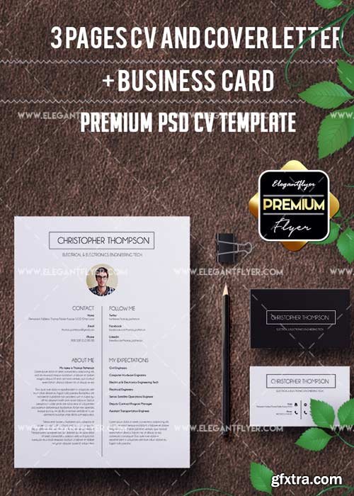 CV V44 Premium CV And Cover Letter PSD Template GFxtra