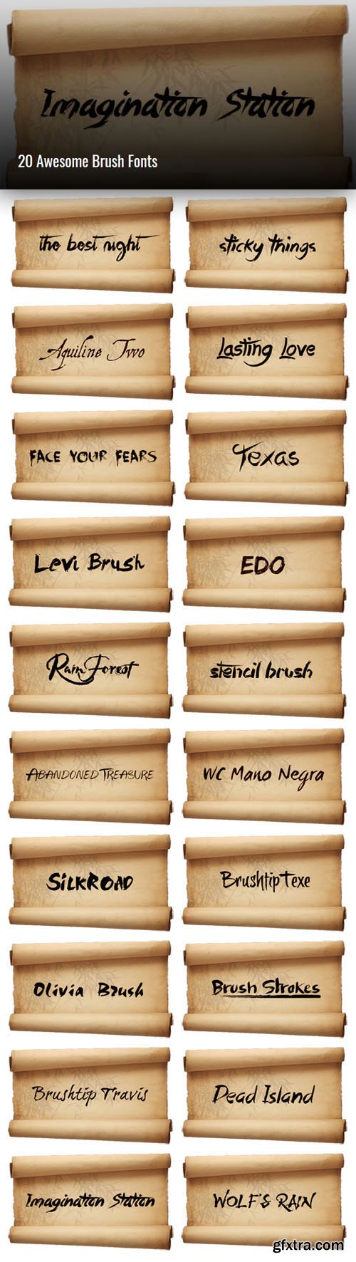20 Awesome Brush Fonts Collection