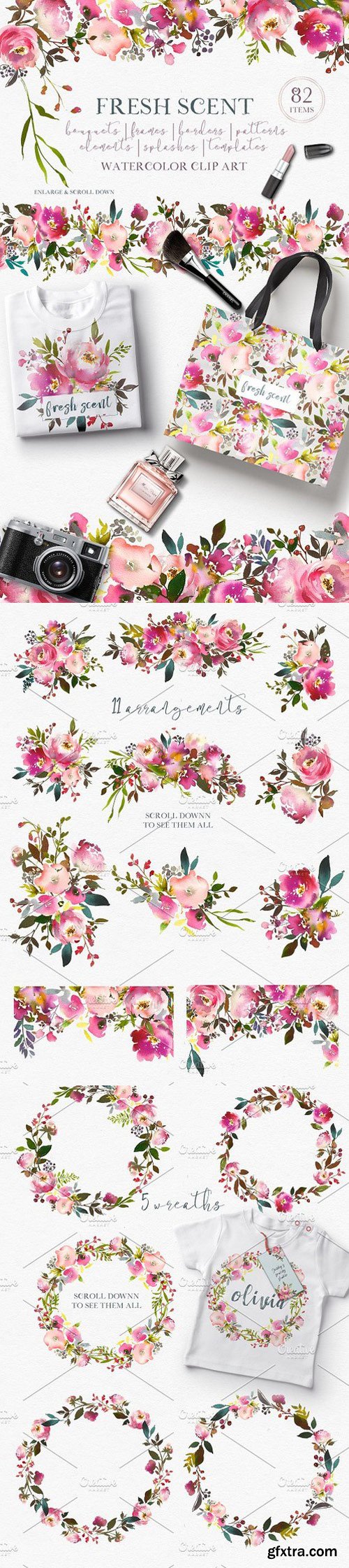 CM - Fresh Scent Pretty Floral Clipart 1606090