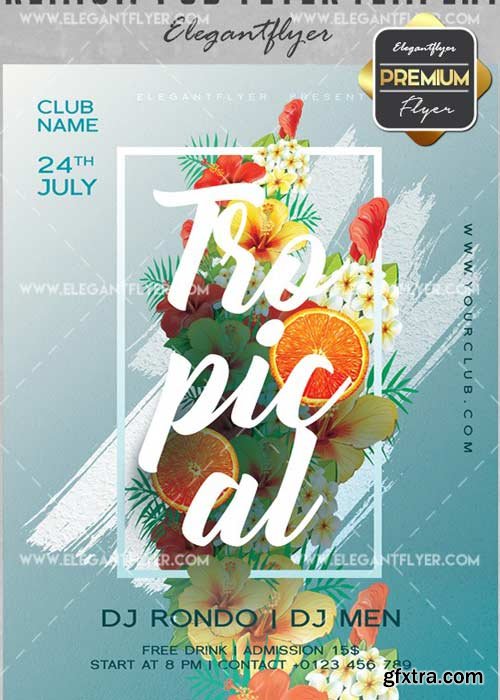 Tropical V20 Flyer PSD Template + Facebook Cover