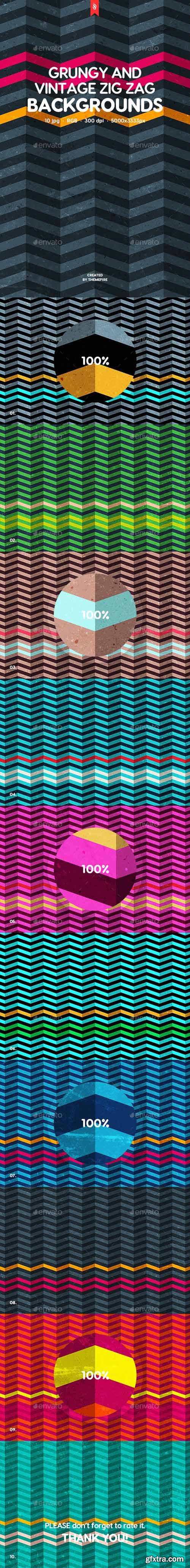 GR - Grungy and Vintage Zig Zag Backgrounds 20303665