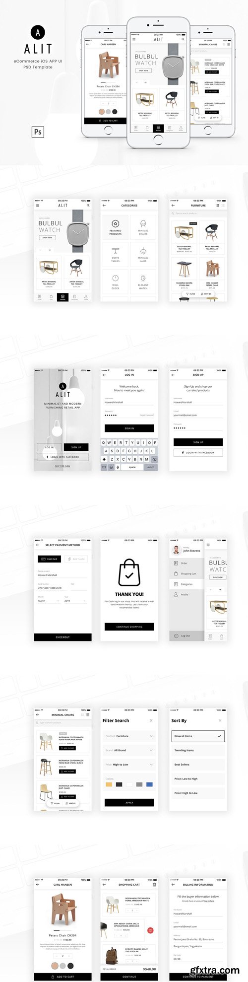 Alit - Minimalist eCommerce PSD UI for iOS App Alit - Minimalist eCommerce PSD UI for iOS App