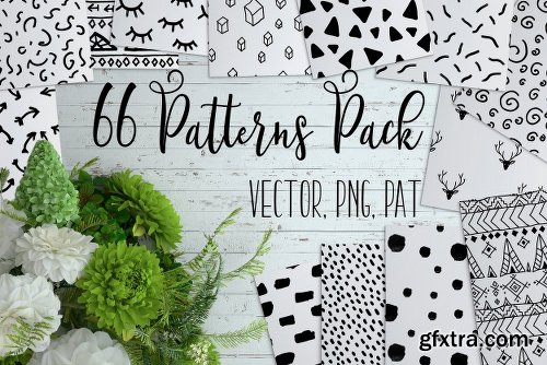 CreativeMarket 66 Cute Patterns Pack 60% Fff 1333307