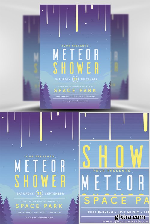Meteor Shower Flyer Template