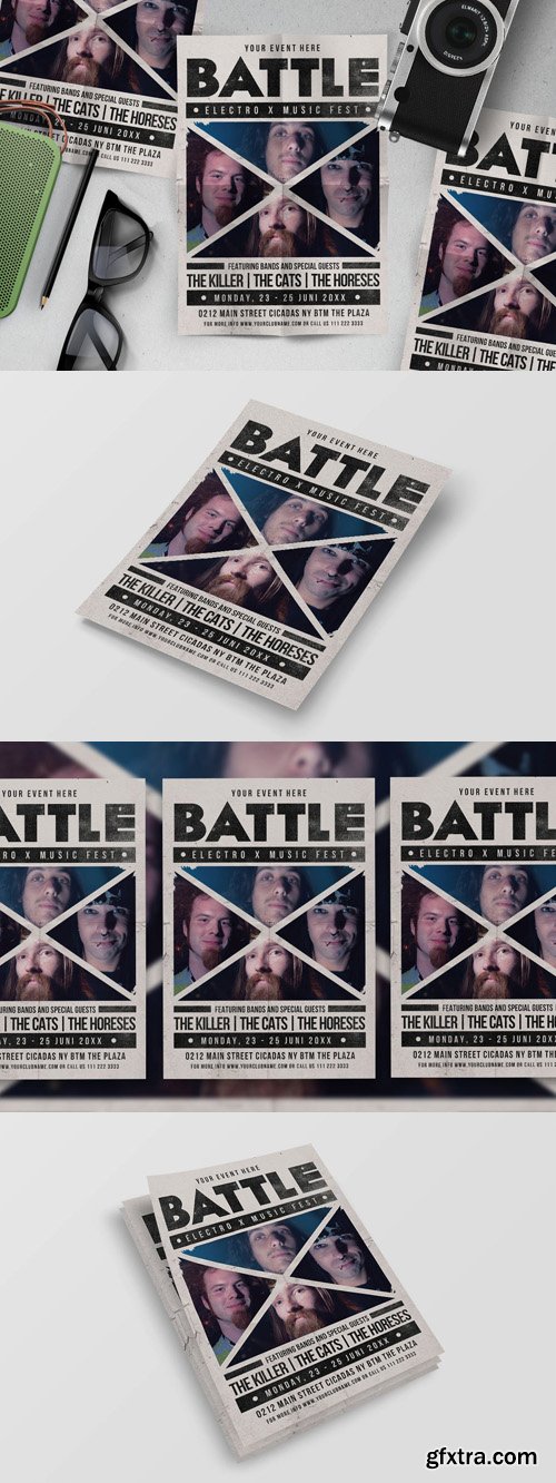 X Battle Music Flyer